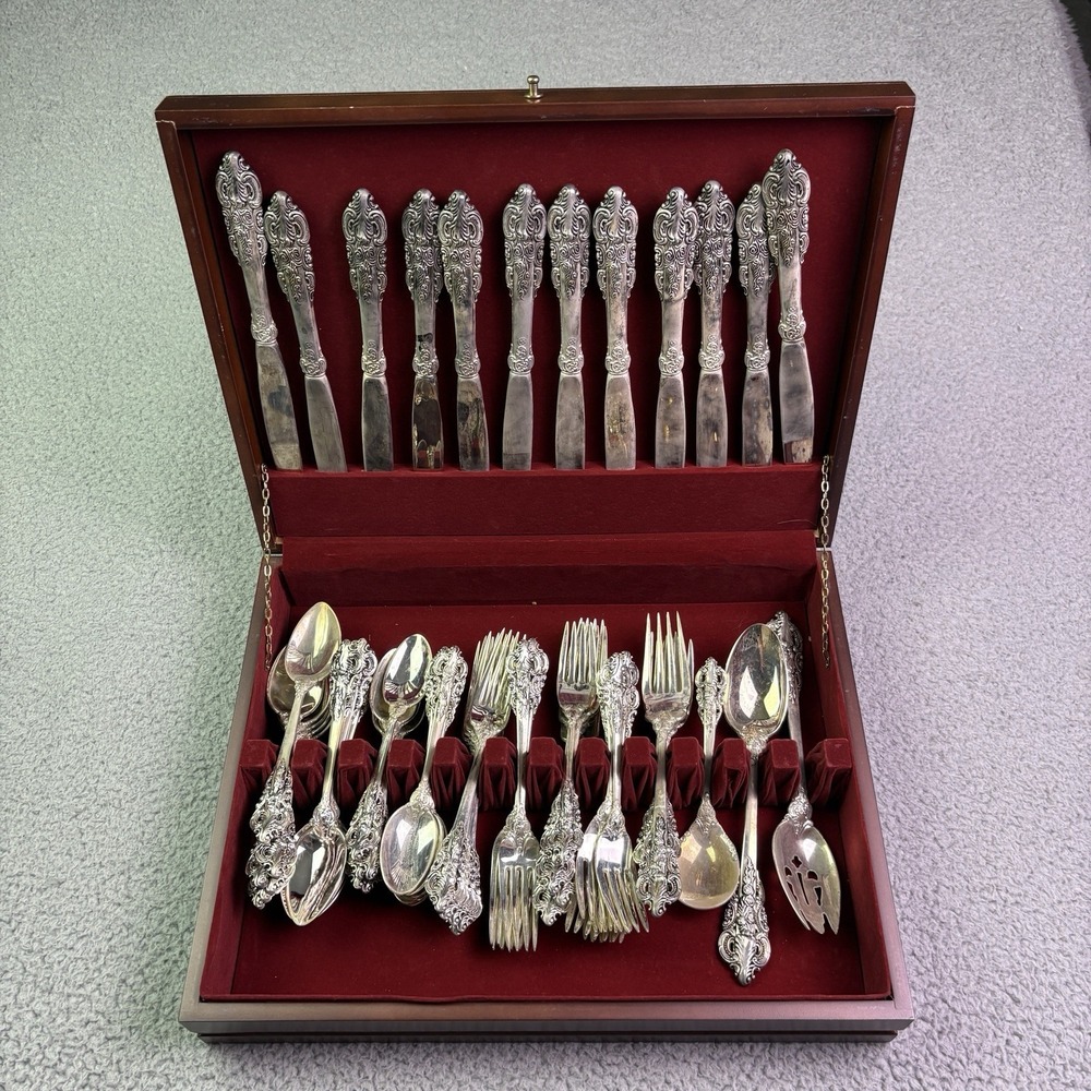 Vintage Baroque By Godinger Silver Plated 66 Piece Flatware Set